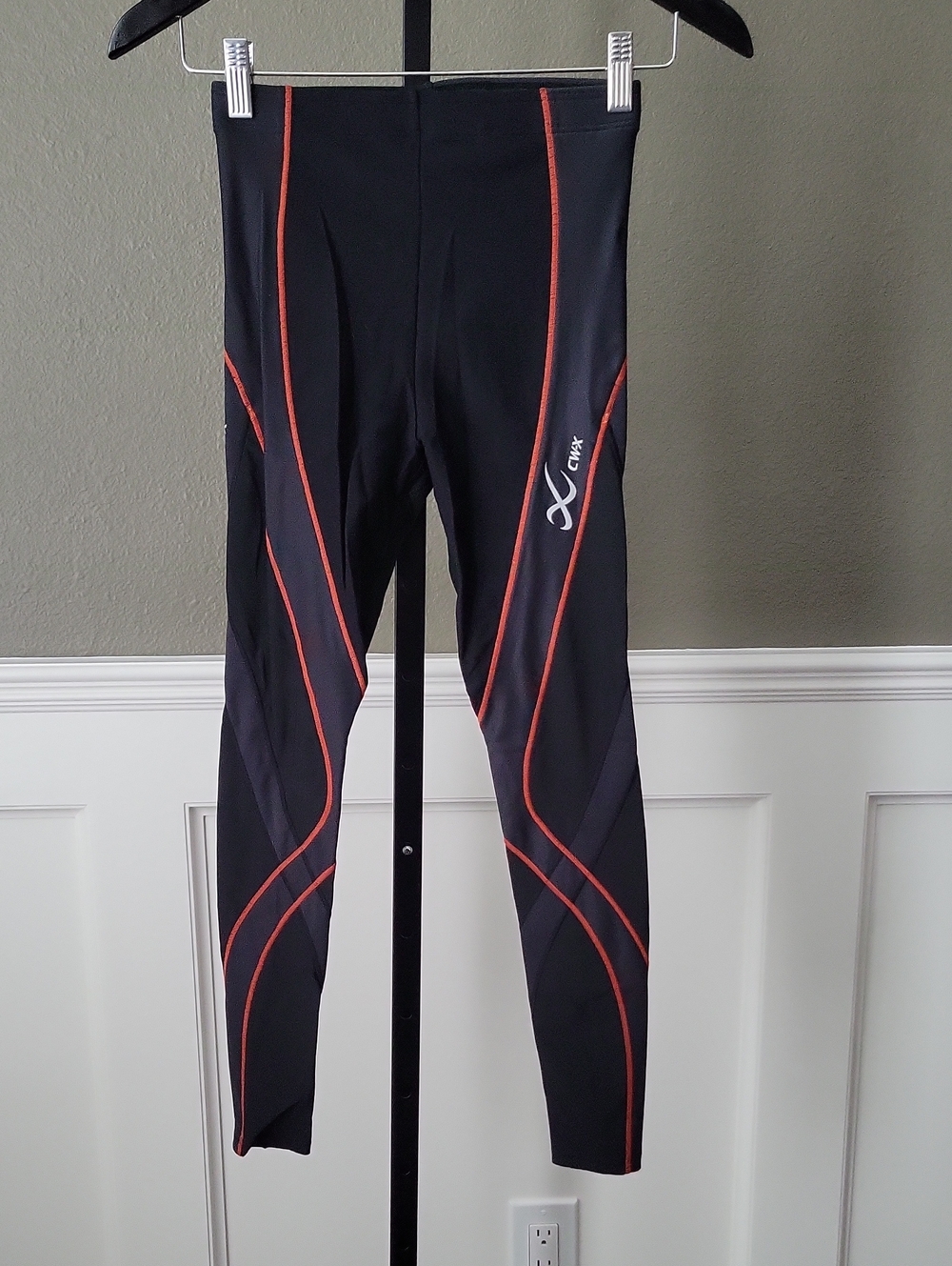 CW-X Compression Tights with Orange Piping